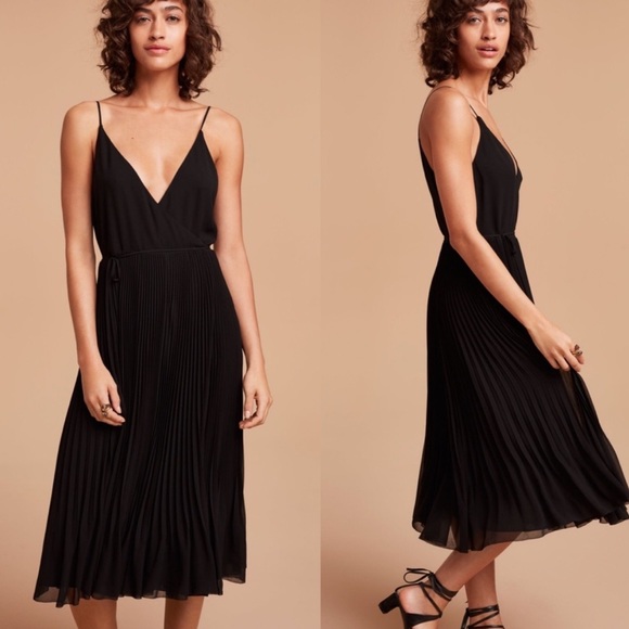 ARITZIA WILFRED | NWT Beaune Accordion Pleated Midi Wrap Dress, Size XS - Picture 1 of 11